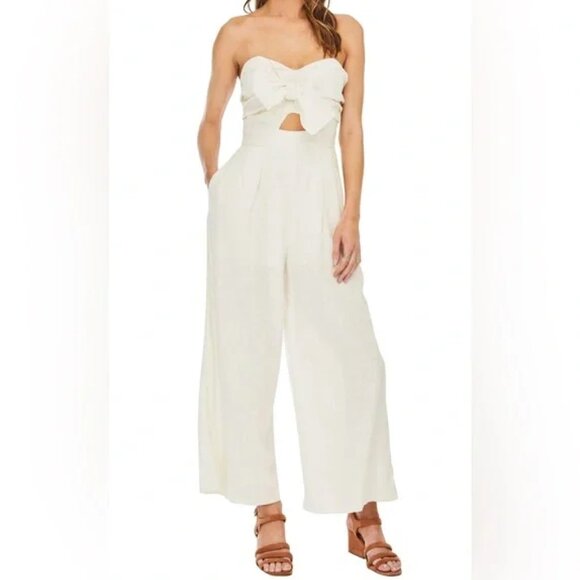 ASTR THE LABEL LINEN BLEND JUMPSUIT - Picture 1 of 5